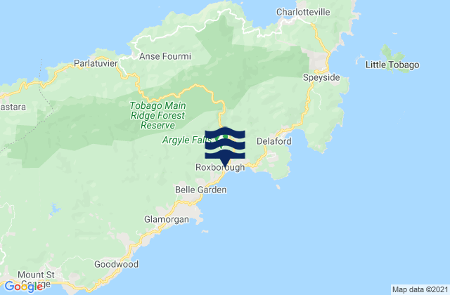Mapa da tábua de marés em Eastern Tobago, Trinidad and Tobago
