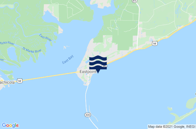 Mapa da tábua de marés em Eastpoint, United States
