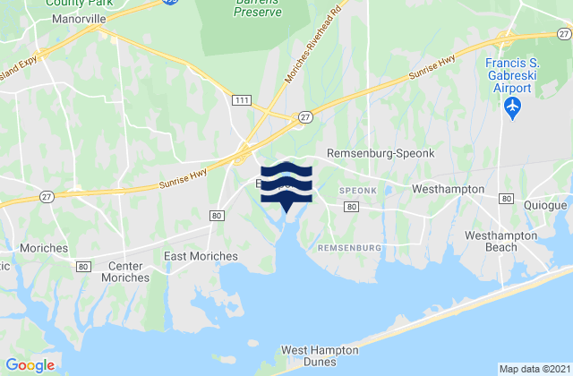 Mapa da tábua de marés em Eastport, United States