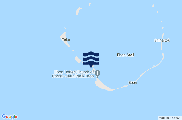 Mapa da tábua de marés em Ebon (Boston) Atoll, Kiribati