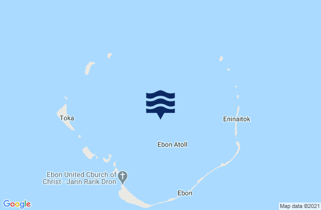 Mapa da tábua de marés em Ebon Atoll, Marshall Islands
