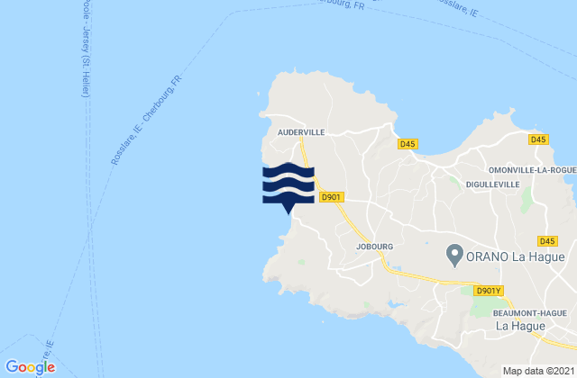 Mapa da tábua de marés em Ecalgrain, France
