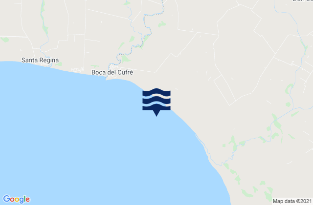 Mapa da tábua de marés em Ecilda Paullier, Uruguay