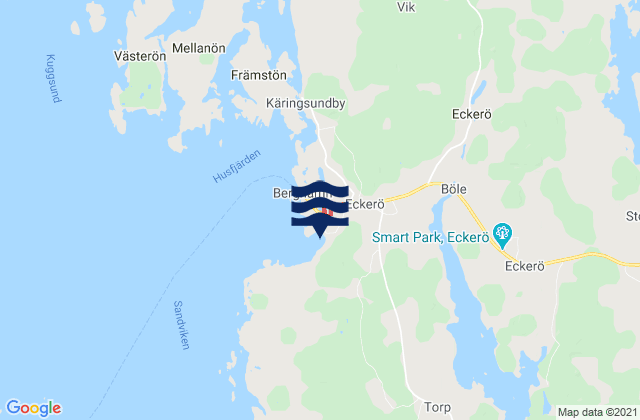 Mapa da tábua de marés em Eckerö, Aland Islands