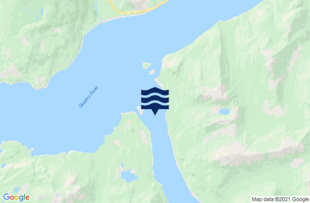 Mapa da tábua de marés em Ecstall River, Canada
