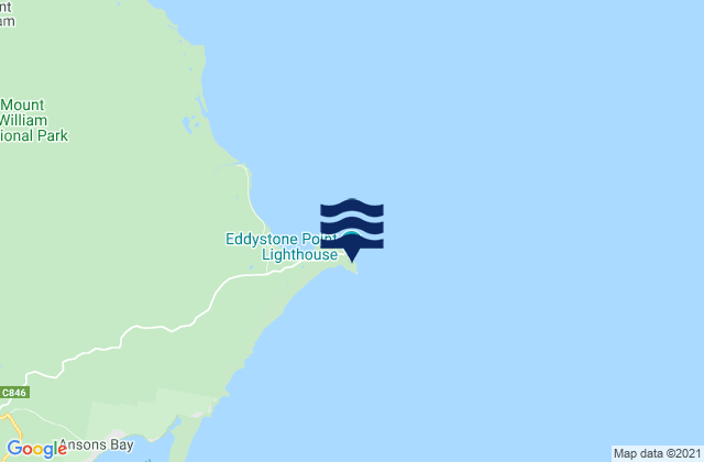 Mapa da tábua de marés em Eddystone Point Lighthouse, Australia