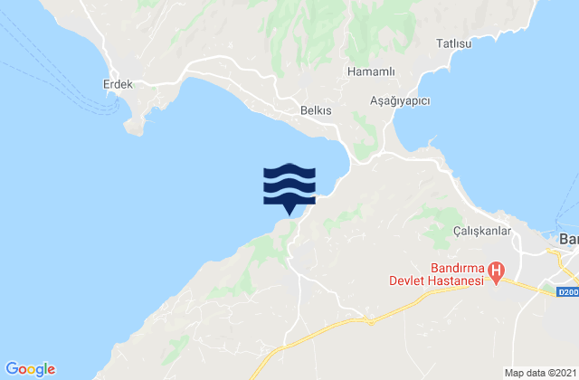 Mapa da tábua de marés em Edincik, Turkey