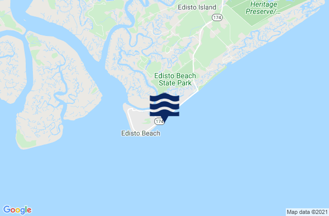 Mapa da tábua de marés em Edisto Beach, United States