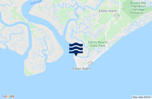 Mapa da tábua de marés em Edisto Marina (Big Bay Creek Entrance), United States
