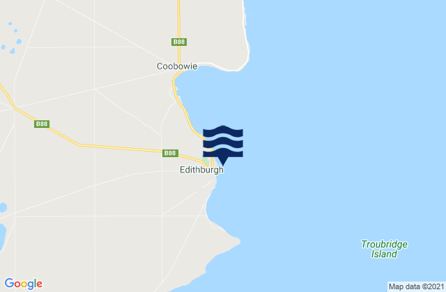 Mapa da tábua de marés em Edithburgh, Australia