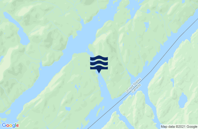 Mapa da tábua de marés em Edward Passage, United States