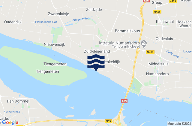 Mapa da tábua de marés em Eemhaven, Netherlands