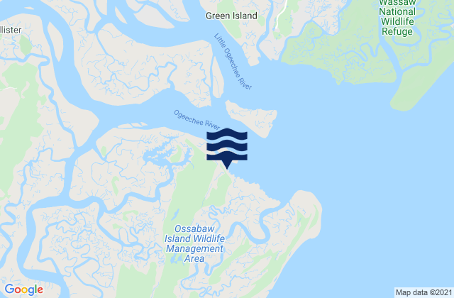Mapa da tábua de marés em Egg Islands, United States