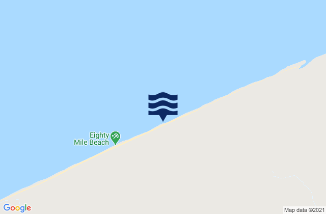 Mapa da tábua de marés em Eighty Mile Beach, Australia