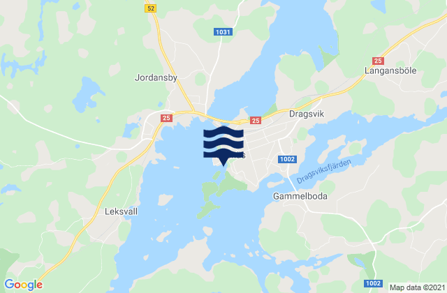Mapa da tábua de marés em Ekenäs, Finland