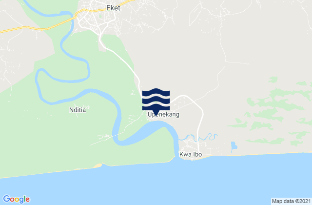 Mapa da tábua de marés em Eket, Nigeria
