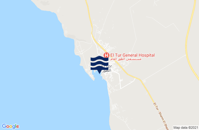 Mapa da tábua de marés em El-Tor, Egypt