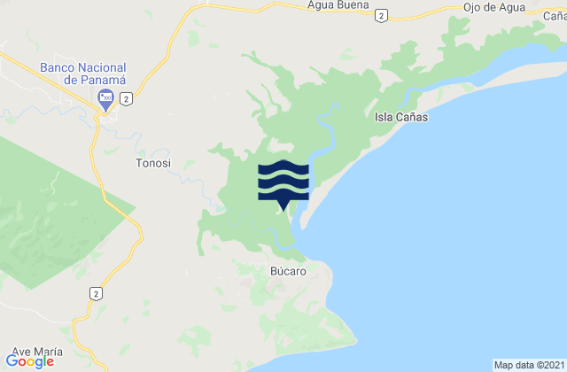 Mapa da tábua de marés em El Bebedero, Panama