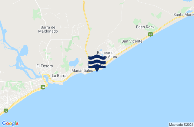 Mapa da tábua de marés em El Chorro, Brazil