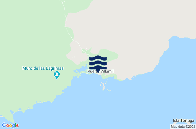 Mapa da tábua de marés em El Faro (Puerto Villamil), Ecuador