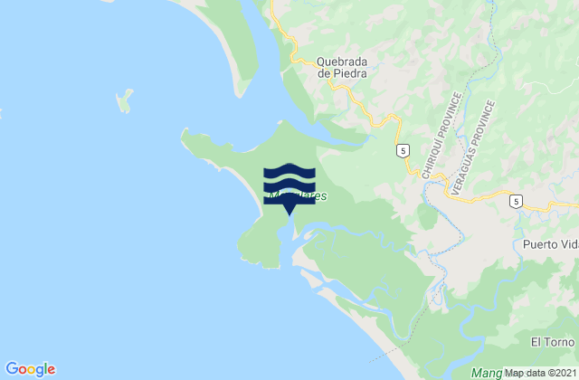 Mapa da tábua de marés em El Morro Negro, Panama