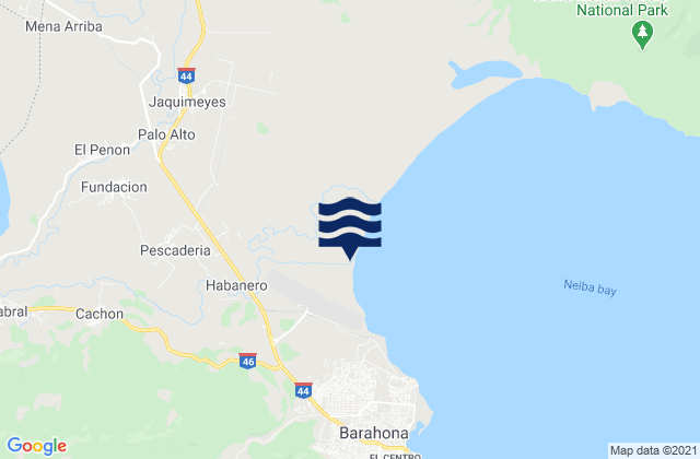 Mapa da tábua de marés em El Peñón, Dominican Republic