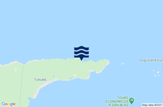 Mapa da tábua de marés em El Porvenir, Panama