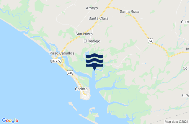 Mapa da tábua de marés em El Realejo, Nicaragua