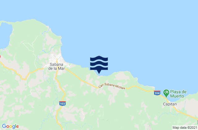 Mapa da tábua de marés em El Valle, Dominican Republic