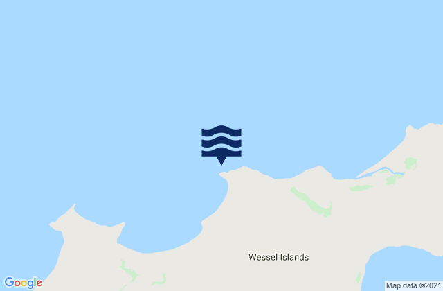 Mapa da tábua de marés em Elcho Island, Australia