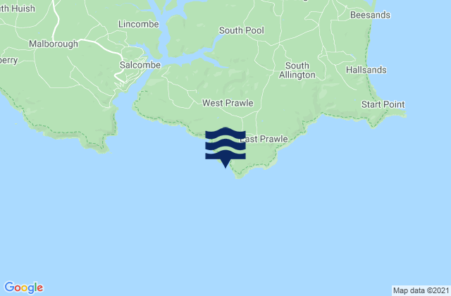 Mapa da tábua de marés em Elender Cove Beach, United Kingdom