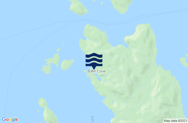 Mapa da tábua de marés em Elfin Cove, United States