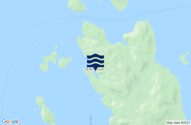 Mapa da tábua de marés em Elfin Cove Port Althorp, United States