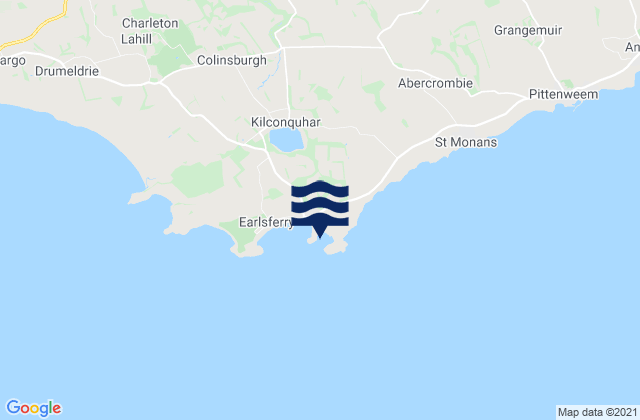 Mapa da tábua de marés em Elie Ruby Bay Beach, United Kingdom