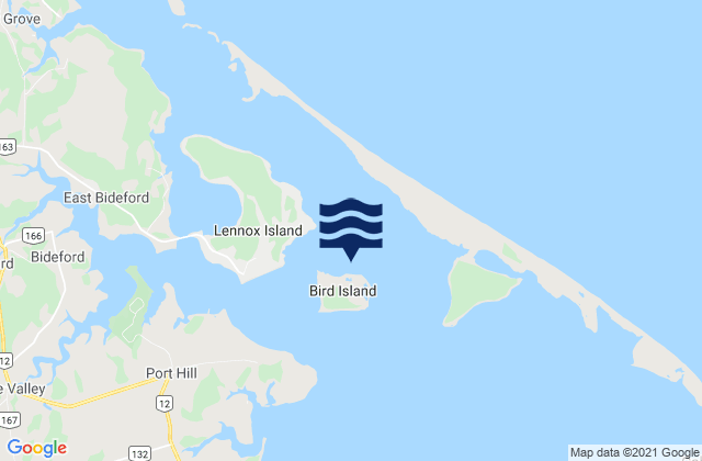 Mapa da tábua de marés em Ellerslie, Canada