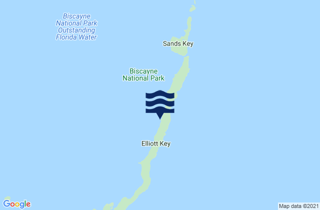 Mapa da tábua de marés em Elliott Key Harbor Elliott Key Biscayne Bay, United States