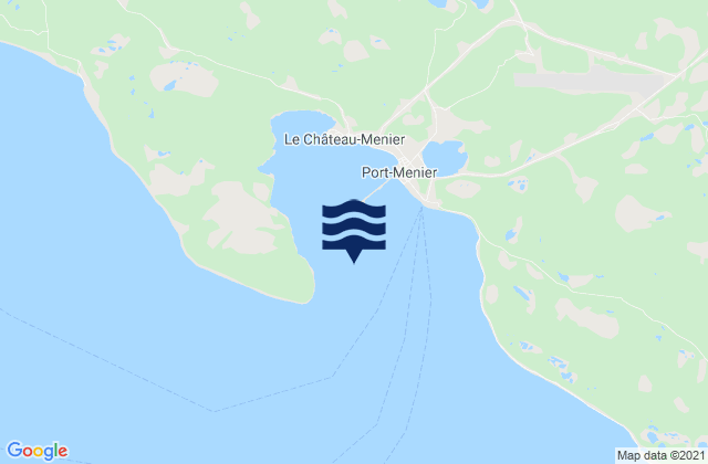 Mapa da tábua de marés em Ellis Bay, Canada