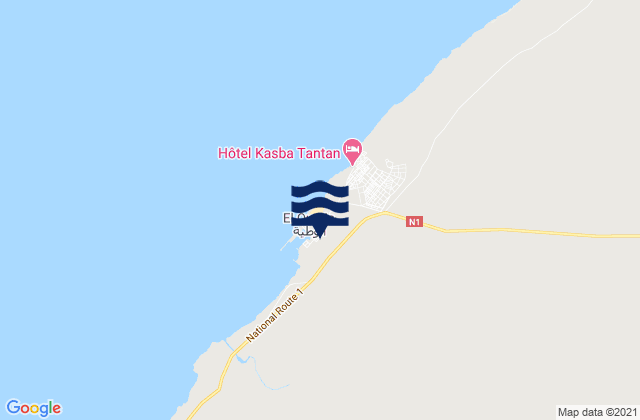 Mapa da tábua de marés em Elouatia, Morocco