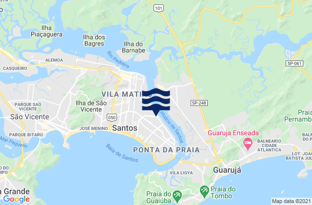 Mapa da tábua de marés em Embare, Brazil