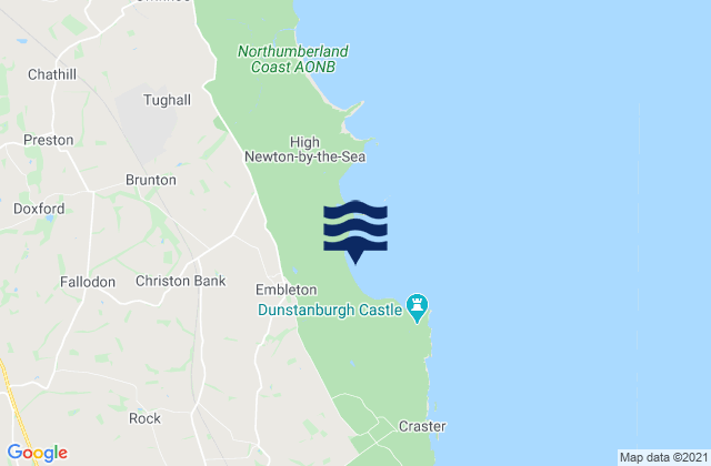Mapa da tábua de marés em Embleton Bay Beach, United Kingdom