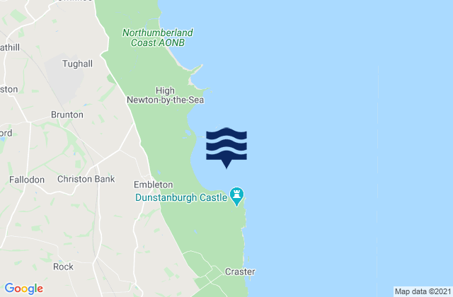 Mapa da tábua de marés em Embleton Bay, United Kingdom