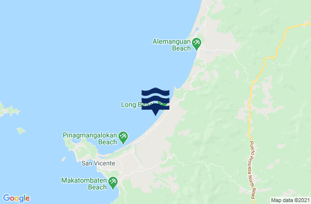 Mapa da tábua de marés em Enarayan Beach, Philippines
