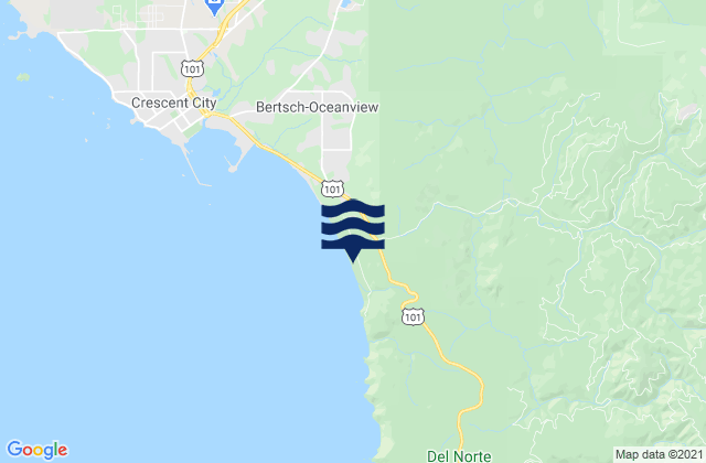 Mapa da tábua de marés em Enderts Beach, United States