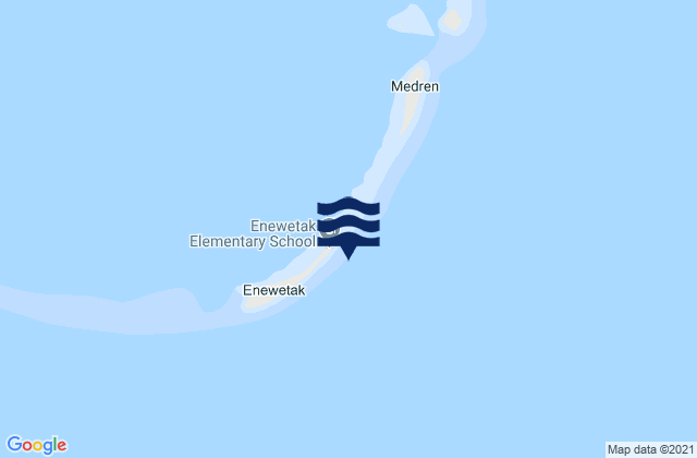 Mapa da tábua de marés em Enewetak, Micronesia
