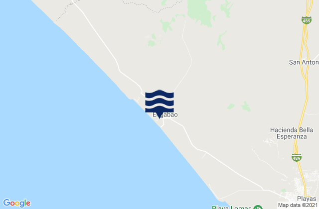 Mapa da tábua de marés em Engabao, Ecuador