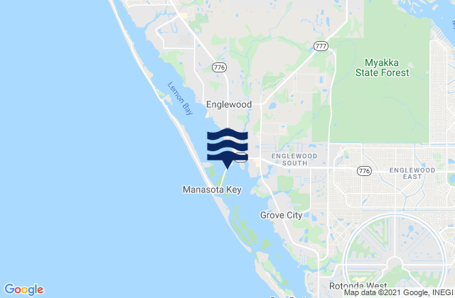 Mapa da tábua de marés em Englewood (Lemon Bay), United States