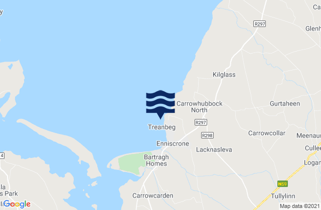 Mapa da tábua de marés em Enniscrone, Ireland