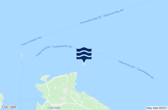 Mapa da tábua de marés em Entrance Island, Canada