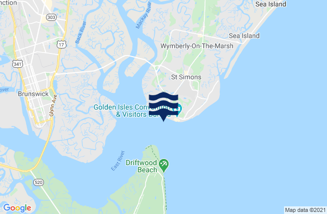 Mapa da tábua de marés em Entrance north of channel, United States