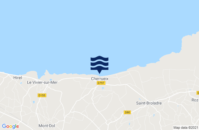 Mapa da tábua de marés em Epiniac, France